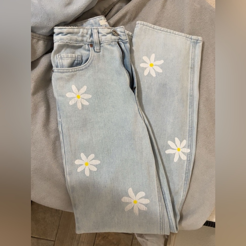 PacSun Light Blue Daisy Women's Flare Jeans